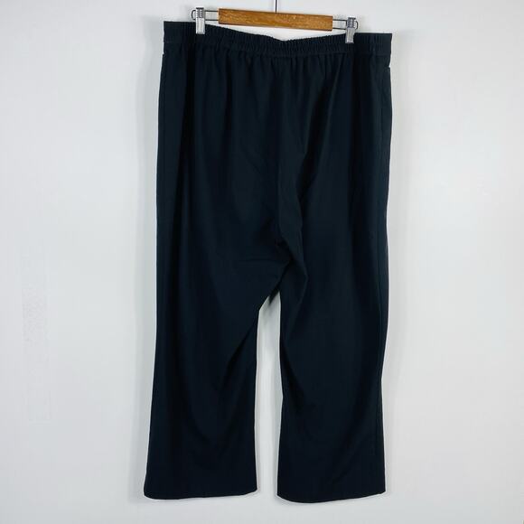 Catherines Size 1X Petite Pull On Pants Black Career Work Business Casual - Picture 2 of 4